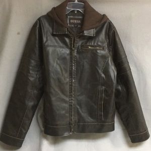 Men’s Guess Leather Bomber Jacket